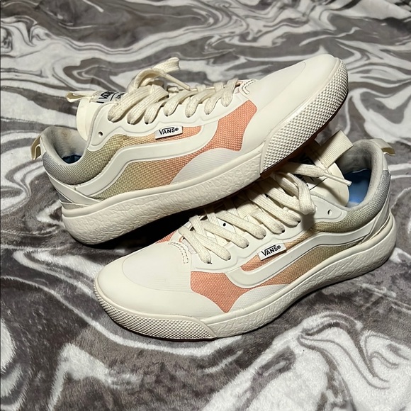 Vans Women's Cream and Peach Sneakers - Picture 1 of 2